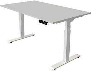 Thumbnail - Kerkmann Move 1 stable elektrisch höhenverstellbarer Schreibtisch lichtgrau rechteckig, T-Fuß-Gestell weiß 140,0 x 80,0 ...