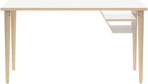 BISLEY Poise Schreibtisch verkehrsweiß rechteckig, 4-Fuß-Gestell eiche 140,0 x 60,0 cm