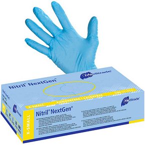 Thumbnail - Meditrade® unisex Einmalhandschuhe Nitril® NextGen® blau Größe XS, 100 St.
