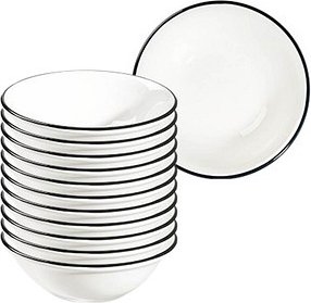 12 ID Fine Schalen Modest Black Lona weiß 20,0 cm