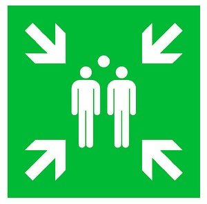 SafetyMarking® Rettungszeichen "Sammelstelle" quadratisch 40,0 x 40,0 cm, 1 St.