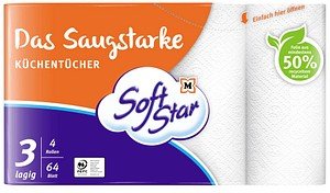 Thumbnail - Soft Star Küchenrollen Das Saugstarke 3-lagig, 4 Rollen