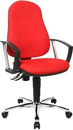 Thumbnail - Topstar Bürostuhl Point 60 Plus, 8169A G21 Stoff rot, Gestell chrom