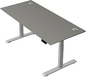 Kerkmann Move 2 Plus elektrisch höhenverstellbarer Schreibtisch grafit rechteckig, T-Fuß-Gestell silber 180,0 x 80,0 cm