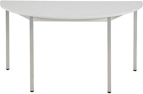 SODEMATUB Mehrzwecktisch lichtgrau, alu halbrund, Vierkantrohr alu, 140,0 x 70,0 x 74,0 cm