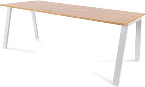 rocada BLANCA Schreibtisch eiche/weiß rechteckig, 4-Fuß-Gestell weiß 200,0 x 80,0 cm