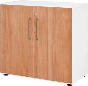 HAMMERBACHER Aktenschrank 928T2, V928T2/W/N/BS weiß, nussbaum 1 Fachboden 80,0 x 42,0 x 74,8 cm