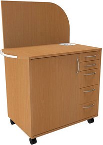 fm Sidney Bürowagen buche 3 Ebenen 124,0 x 64,2 x 150,0 cm