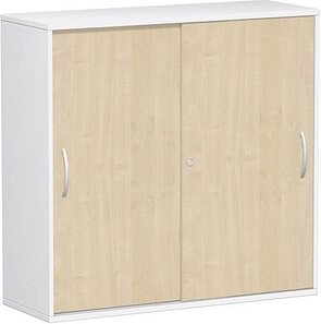 geramöbel Schiebetürenschrank Flex, S-312353-AW weiß, ahorn 2 Fachböden 120,0 x 42,5 x 118,2 cm