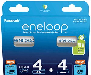 Thumbnail - eneloop Akkus Ni-MH Micro AAA, Mignon AA Mignon AA: 2.000 mAh / Micro AAA: 800 mAh, 8 St.