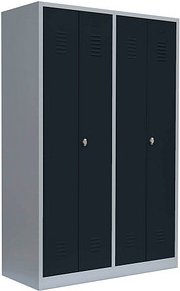 LÜLLMANN Spind anthrazit, lichtgrau 510448, 2 Schließfächer 117,0 x 50,0 x 180,0 cm