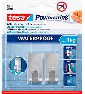 tesa WATERPROOF Small Klebehaken für max. 1,0 kg 1,4 x 3,4 cm, 2 St.