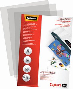 100 Fellowes Capture125 SuperQuick Laminierfolien glänzend für A4 125 micron