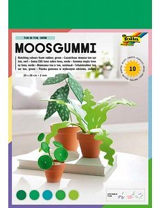 folia Moosgummi TON IN TON grün 10 Blatt