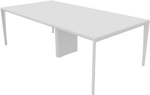 Quadrifoglio Konferenztisch X5 weiß rechteckig, 4-Fuß-Gestell weiß, 240,0 x 120,0 x 75,0 cm