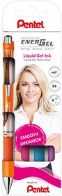 Pentel EnerGel BL77 Gelschreiber-Set orange, pink, hellblau, lila 0,35 mm, Schreibfarbe: farbsortiert, 4 St.