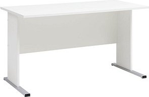 Thumbnail - MÖBELPARTNER Cimal Schreibtisch weiß rechteckig, C-Fuß-Gestell silber 140,0 x 65,0 cm