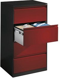 CP C 2000 Acurado Hängeregistraturschrank grau, rubinrot 4 Schubladen 78,7 x 59,0 x 135,7 cm