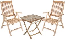 Garden Pleasure Sitzgruppe JAVA, natur Holz, 3-teilig