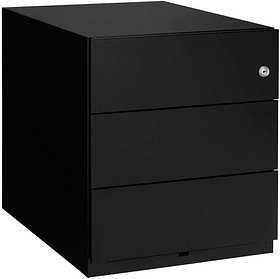 BISLEY Note Rollcontainer schwarz 3 Auszüge 42,0 x 56,5 x 49,5 cm