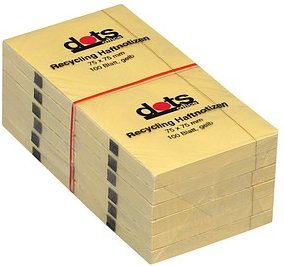 dots Recycling Haftnotizen gelb, 12 Blöcke