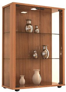 Thumbnail - VCM my home Sintalo Vitrine buche 2 Fachböden mit Beleuchtung