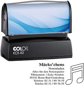 Thumbnail - COLOP Textstempel, individualisierbar EOS 40 selbstfärbend blau, schwarz, rot mit Logo, 1 St.