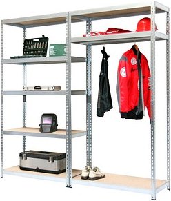 SZ Metall Schwerlast-Weitspannregal 24180-IIG silber 180,0 x 45,0 x 180,0 cm