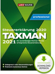 LEXWARE TAXMAN professional 2021 (für das Steuerjahr 2020) Software Vollversion (Download-Link)