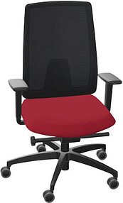 Dauphin Bürostuhl Indeed mesh Stoff rot, Gestell schwarz
