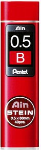 Pentel Ain Stein C275 Feinminen-Bleistiftminen schwarz B 0,5 mm, 40 St.