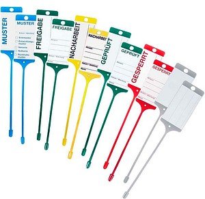 Thumbnail - EICHNER Hängeetiketten 2x blau, 4x grün, 2x gelb, 2x rot, 2x grau 21,5 x 5,8 cm gelocht, 1 Set