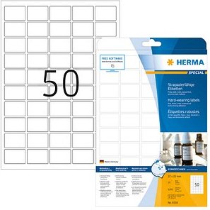 Thumbnail - 1.250 HERMA wetterfeste Folienetiketten 8338 weiß 37,0 x 25,0 mm