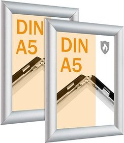 SPRINTIS Brandschutz-Klapprahmen silber 14,8 x 21,0 cm, 2 St.