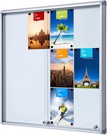 Showdown® Displays Schaukasten SL B1 silber 12x DIN A4 94,0 x 5,9 x 98,2 cm, 1 St.