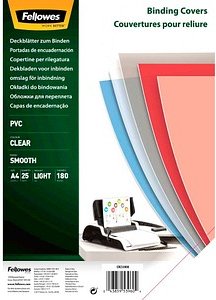 Fellowes Deckfolien für Bindemappen transparent, DIN A4 0,18 mm, 25 St.
