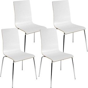 Nowy Styl Schalenstühle Cafe VII weiß Holz, 4 St.