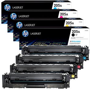 HP 205A (CF530A/CF531A/CF533A/CF532A) schwarz, cyan, magenta, gelb Tonerkartuschen, 4er-Set