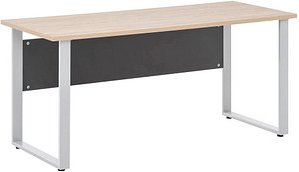 Thumbnail - MÖBELPARTNER 1500 Schreibtisch anthrazit, eiche hell rechteckig, Kufen-Gestell silber 160,0 x 65,0 cm