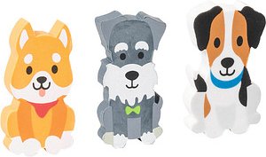 BRUNNEN Radiergummis Hunde farbsortiert, 3 St.