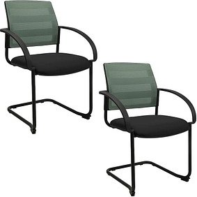 2 Topstar Besucherstühle AIRWORK MEETING 20 BB400BMT0CX5 mint, schwarz Stoff