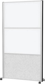 Thumbnail - MAUL Akustik-Trennwand MAULconnecto 9623195, hellgrau, weiß 100,0 x 182,0 cm mit Rollen, 1 St.