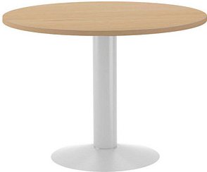 rocada Mehrzwecktisch eiche rund, Säulenfuß silber, 100,0 x 100,0 x 72,0 cm