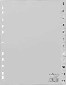 Thumbnail - DURABLE Ordnerregister DIN A4 Vollformat 1-12 grau 12-teilig, 1 St.