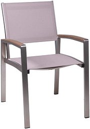 Garden Pleasure Gartenstuhl mit Armlehnen FLORENCE grau, champagner, Metall, 1 St.