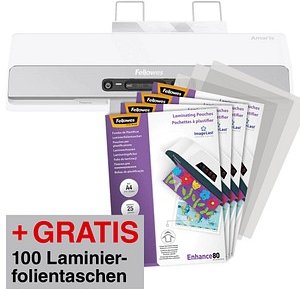 AKTION: Fellowes Amaris A3 Laminiergerät bis DIN A3 + GRATIS 100 Laminierfolien, DIN A4, 80 micron, glänzend