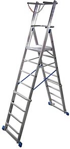 Thumbnail - KRAUSE Podestleiter STABILO silber 8 Sprossen, H: 286,0 cm