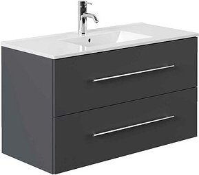 POSSEIK Waschbecken mit Unterschrank HOMELINE 100 grafit 101,0 x 47,0 x 57,8 cm