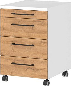 Thumbnail - GERMANIA Profi 3.0 Rollcontainer weiß, grandson-eiche 4 Auszüge 42,0 x 49,0 x 61,0 cm