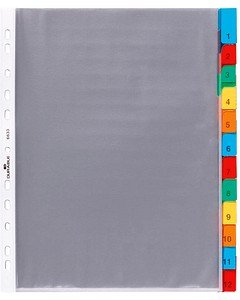 DURABLE Ordnerregister DIN A4 Vollformat, Überbreite blanko transparent 12-teilig, 1 St.